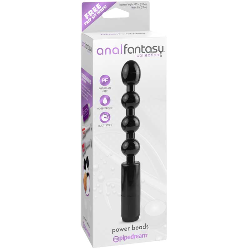 Anal Fantasy Collection Vibrating Power Beads Black - Royal Sins