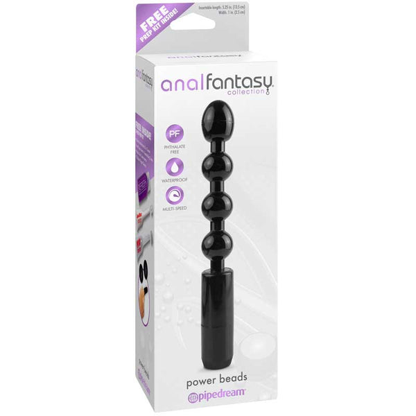 Anal Fantasy Collection Vibrating Power Beads Black - Royal Sins