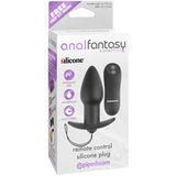 Anal Fantasy Collection Vibrating Remote Control Silicone Plug Black - Royal Sins