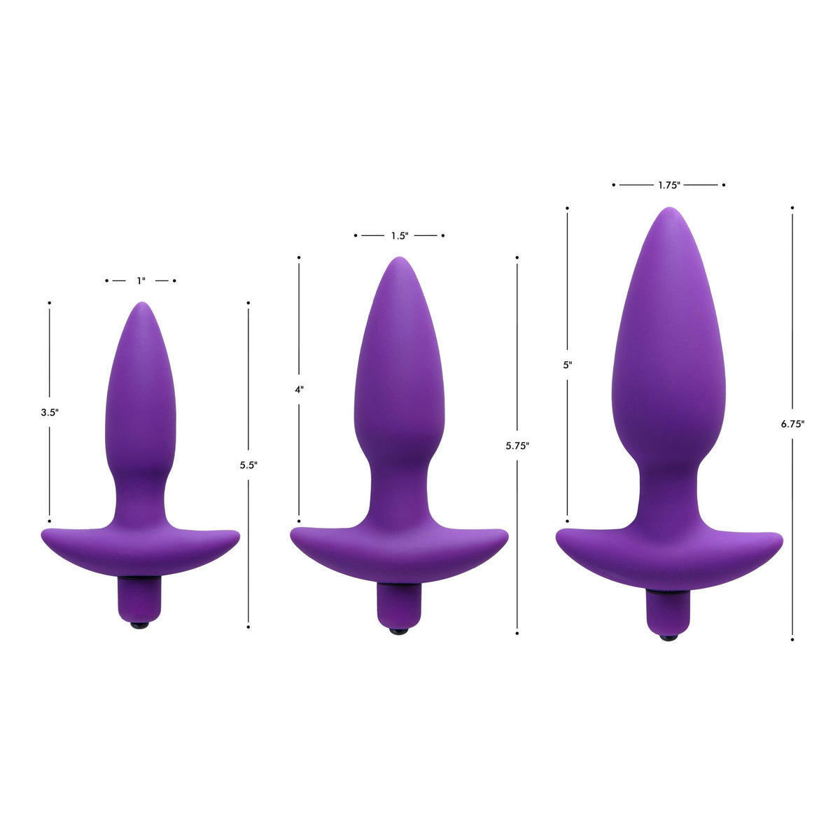 Aria Vibrating Silicone Anal Plug - Medium - Royal Sins