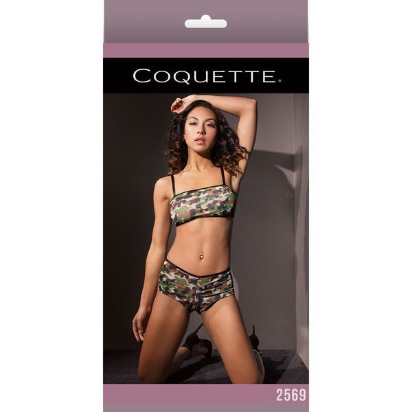 Army Girl Bralette And Booty Shorts Camouflage/Black OS Packaging Box - Royal Sins