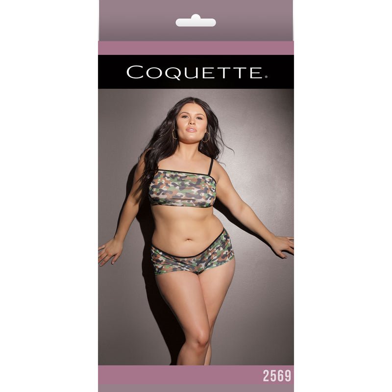 Army Girl Bralette And Booty Shorts Camouflage/Black XL Packaging Box - Royal Sins