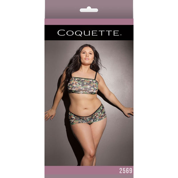 Army Girl Bralette And Booty Shorts Camouflage/Black XL Packaging Box - Royal Sins