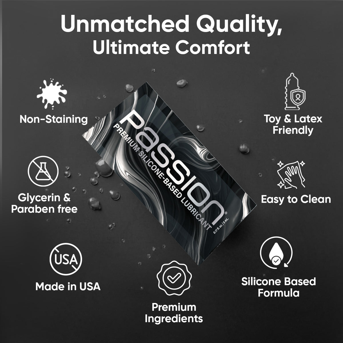 Passion Silicone 5mL Satchel 100 Pack