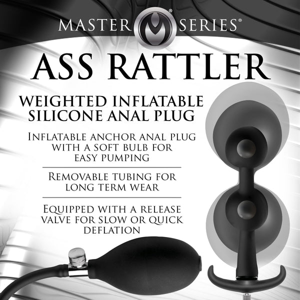 Ass Rattler Weighted Inflatable Silicone Anal Plug - Royal Sins