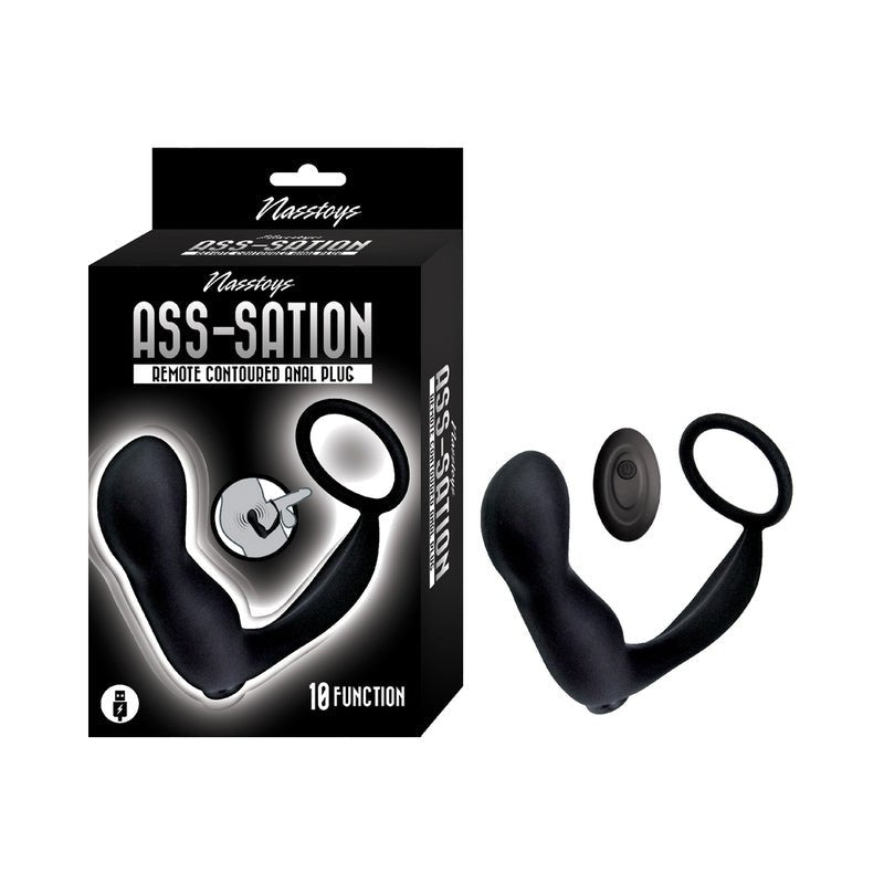 Ass - Sation Remote Contoured Anal Plug Black - Royal Sins