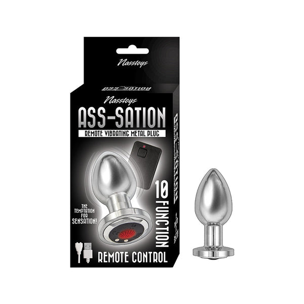 Ass - Sation Remote Vibrating Metal Plug Silver - Royal Sins