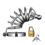 Asylum 6 Ring Locking Chastity Cage - Royal Sins