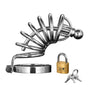 Asylum 6 Ring Locking Chastity Cage - Royal Sins