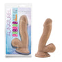 Au Naturel 6.5 in. Posable Dual Density Dildo with Balls Tan - Royal Sins