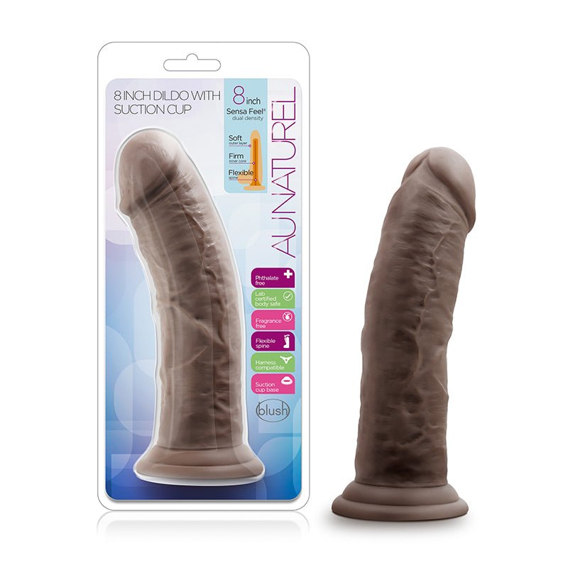 Au Naturel 8 in. Posable Dual Density Dildo Brown - Royal Sins