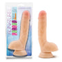 Au Naturel 8 in. Posable Dual Density Dildo with Balls Beige - Royal Sins