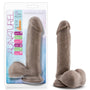 Au Naturel 8 in. Posable Dual Density Dildo with Balls Brown - Royal Sins
