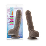 Au Naturel Big Billy 9 in. Posable Dual Density Dildo with Balls Brown - Royal Sins