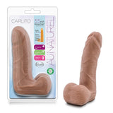 Au Naturel Carlito 5 in. Posable Dual Density Dildo with Balls Tan - Royal Sins