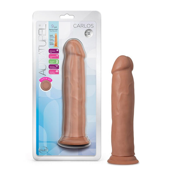 Au Naturel Carlos 9 in. Posable Dual Density Dildo Tan - Royal Sins