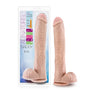 Au Naturel Daddy 14 in. Posable Dual Density Dildo with Balls Beige - Royal Sins