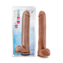 Au Naturel Daddy 14 in. Posable Dual Density Dildo with Balls Tan - Royal Sins