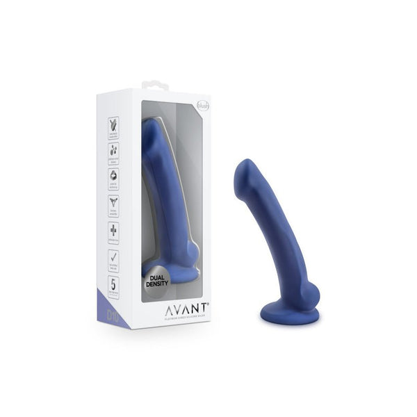 Avant D10 Ergo Mini 7 in. Dual Density Silicone Dildo Indigo - Royal Sins