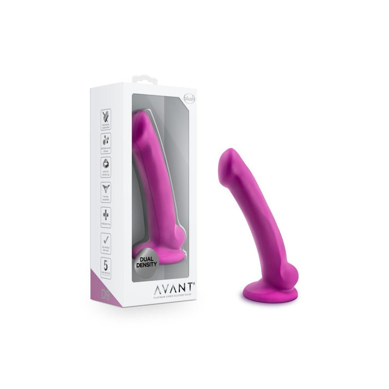 Avant D9 Ergo Mini 7 in. Dual Density Silicone Dildo Violet - Royal Sins