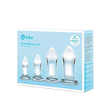b - Vibe 4 - Piece Anal Dilators Glass Plug Set - Royal Sins