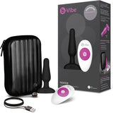 b - Vibe Novice Rechargeable Remote - Controlled Vibrating Silicone Anal Plug Black - Royal Sins