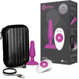 b - Vibe Novice Rechargeable Remote - Controlled Vibrating Silicone Anal Plug Fuchsia - Royal Sins
