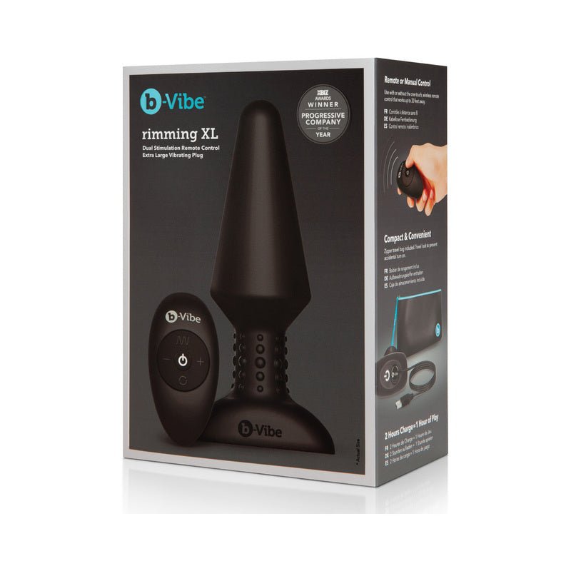 b - Vibe Rimming XL Rotating and Vibrating Remote Control Plug Black - Royal Sins