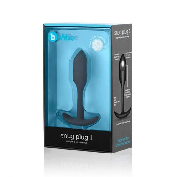 b - Vibe Snug Plug 1 Weighted Silicone Anal Plug Black - Royal Sins