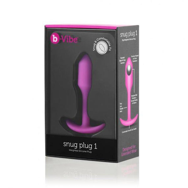 b - Vibe Snug Plug 1 Weighted Silicone Anal Plug Fuchsia - Royal Sins