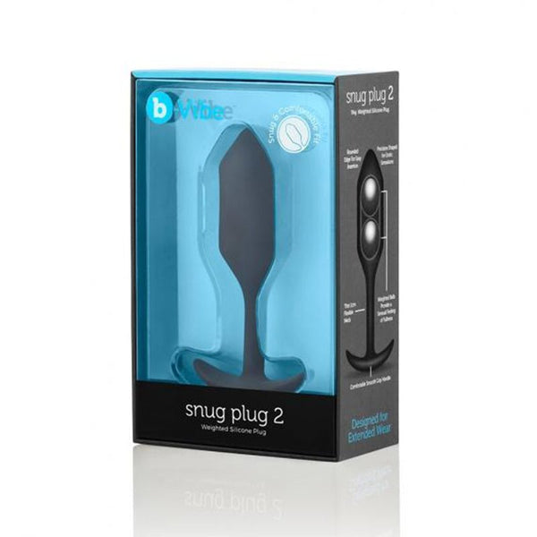 b - Vibe Snug Plug 2 Weighted Silicone Anal Plug Black - Royal Sins