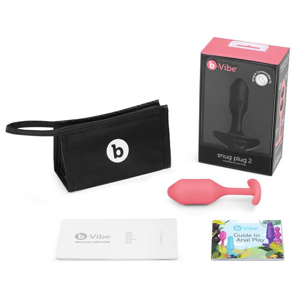 b - Vibe Snug Plug 2 Weighted Silicone Anal Plug Coral - Royal Sins