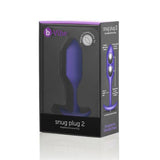 b - Vibe Snug Plug 2 Weighted Silicone Anal Plug Purple - Royal Sins