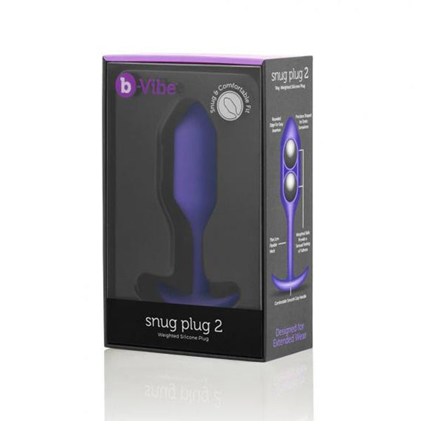 b - Vibe Snug Plug 2 Weighted Silicone Anal Plug Purple - Royal Sins