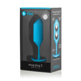 b - Vibe Snug Plug 3 Weighted Silicone Anal Plug Teal - Royal Sins