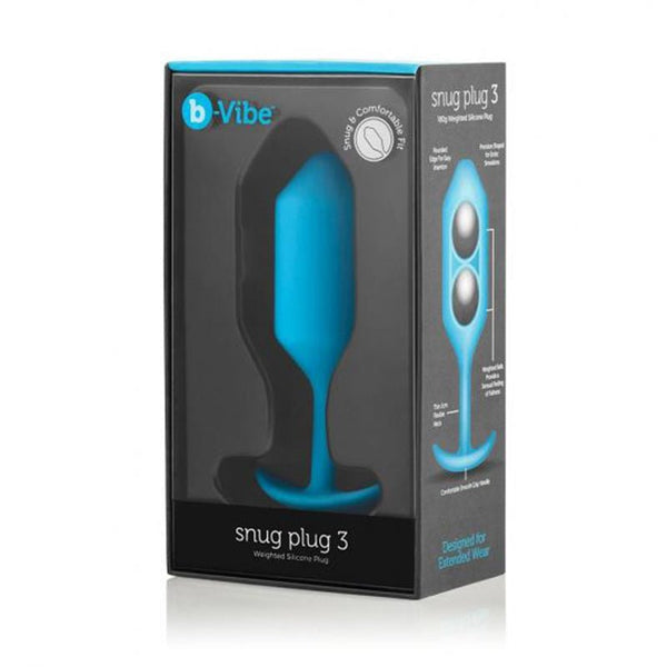 b - Vibe Snug Plug 3 Weighted Silicone Anal Plug Teal - Royal Sins