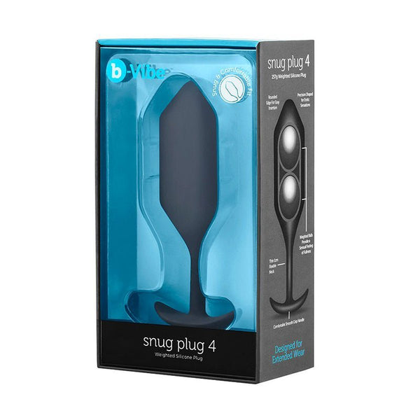 b - Vibe Snug Plug 4 Weighted Silicone Anal Plug Black - Royal Sins