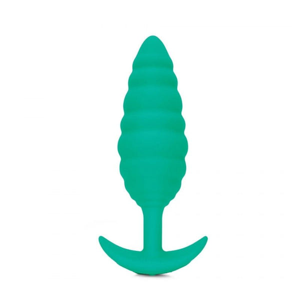 b - Vibe Twist Rechargeable Vibrating Silicone Textured Anal Plug Green - Royal Sins