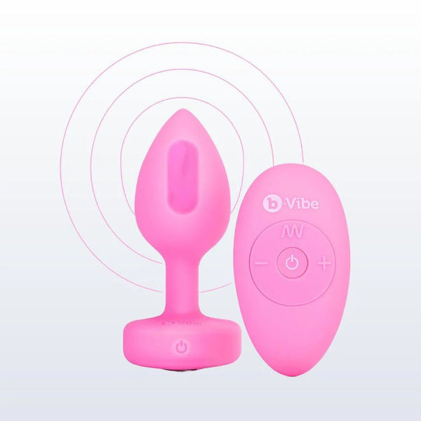 B - Vibe Vibrating Heart Plug Small/Medium - Pink Topaz - Royal Sins