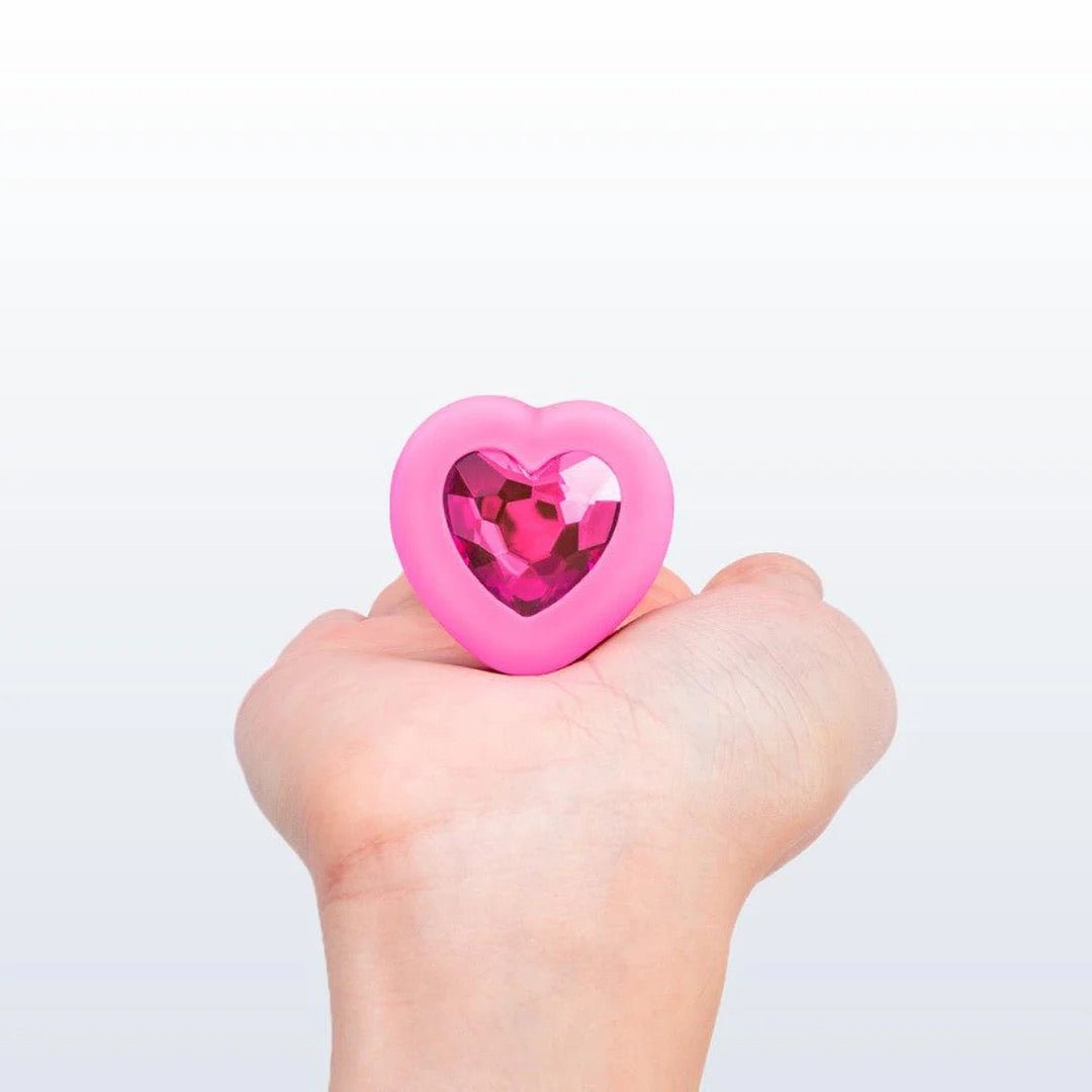 B - Vibe Vibrating Heart Plug Small/Medium - Pink Topaz - Royal Sins