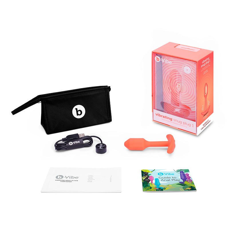 b - Vibe Vibrating Snug Plug 1 Rechargeable Weighted Silicone Anal Plug Orange - Royal Sins