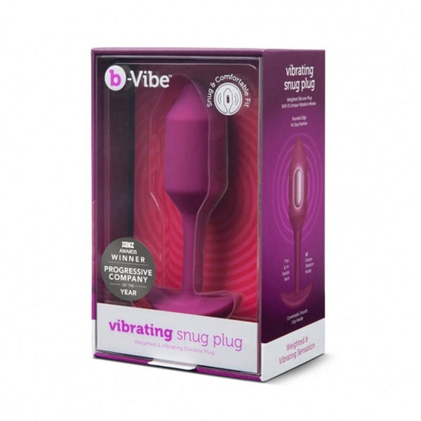 b - Vibe Vibrating Snug Plug 2 Rechargeable Weighted Silicone Anal Plug Rose - Royal Sins