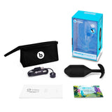 b - Vibe Vibrating Snug Plug 5 Rechargeable Weighted Silicone Anal Plug Black - Royal Sins