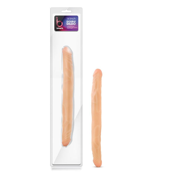 B Yours 14 in. Double Dildo Beige - Royal Sins