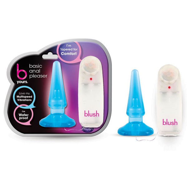 B Yours Basic Anal Pleaser Remote - Controlled Vibrating Anal Plug Blue - Royal Sins