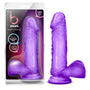 B Yours Sweet 'n Hard 2 Realistic 7.75 in. Dildo with Balls Purple - Royal Sins