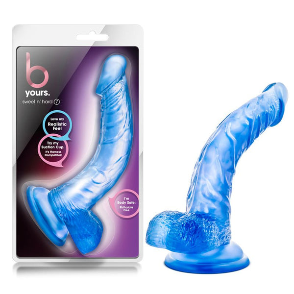B Yours Sweet 'n Hard 7 Realistic 8.5 in. Dildo with Balls Blue - Royal Sins