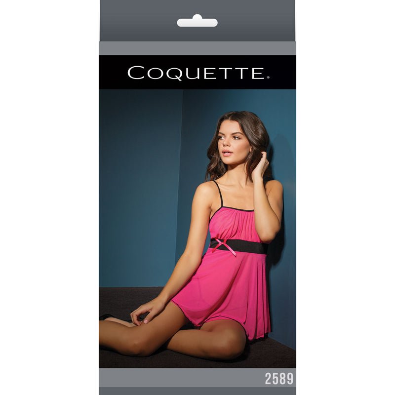 Baby Doll , Criss Cross Straps & G - String Fuchsia/Black OS Packaging Box - Royal Sins