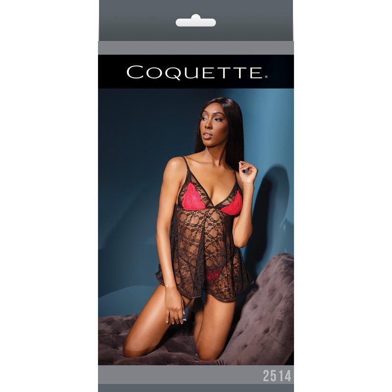 Baby Doll & G - String G - String Blk/Red/Fucia OS Packaging Box - Royal Sins