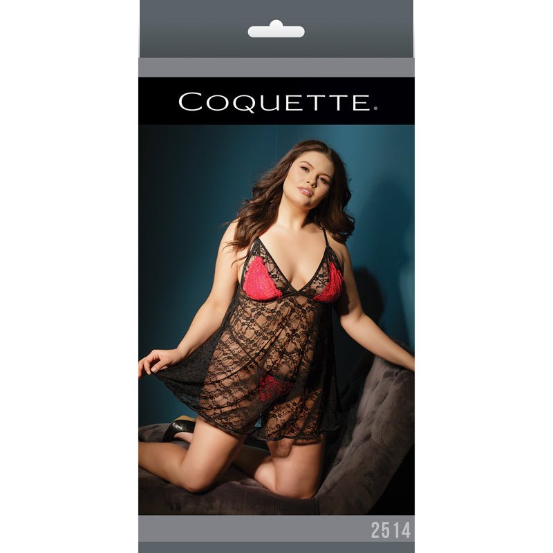 Baby Doll & G - String G - String Blk/Red/Fucia XL Packaging Box - Royal Sins